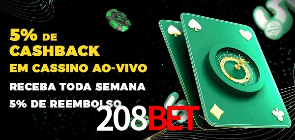 Promoções do cassino ao Vivo 208bet